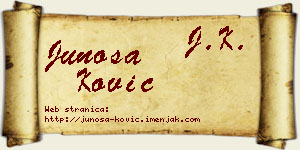 Junoša Ković vizit kartica